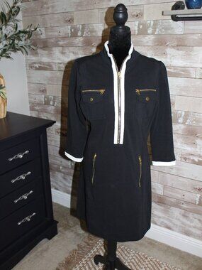 Black & White Resort Wear Dress Boston Proper knee-length zippered casual sporty